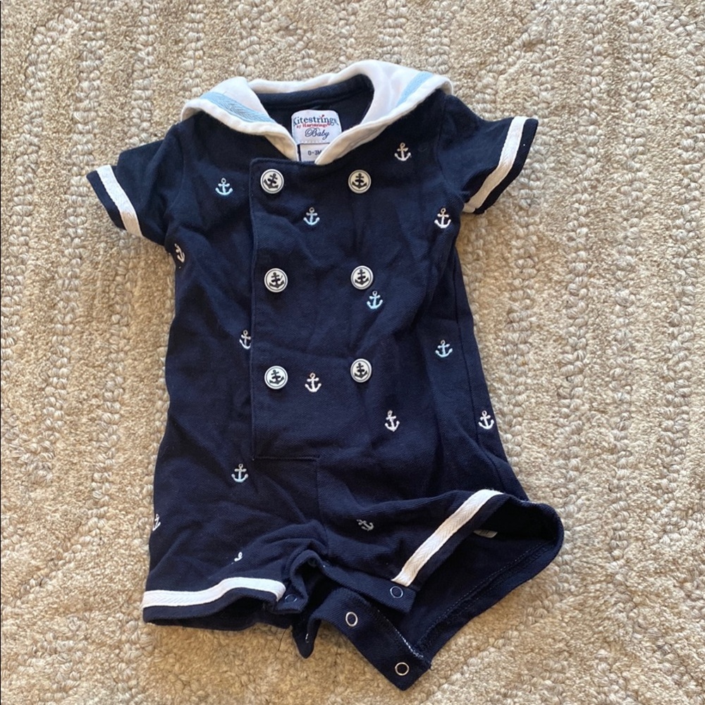Nautical Baby Romper with Anchor Design